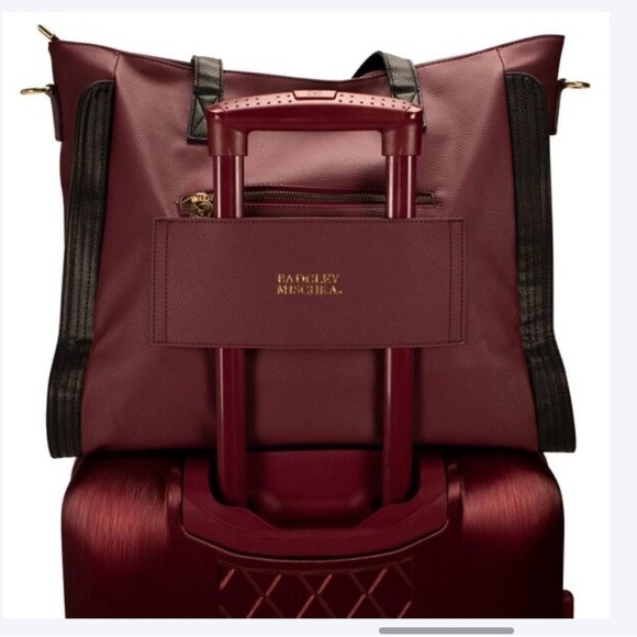 Badgley Mischka Rose XL Vegan Leather Travel Tote Weekender Bag - Picture 4 of 16